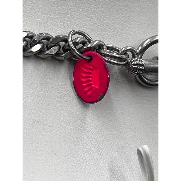 Juicy Couture Limited Edition Rhinestone Silver Tone Chain Statement Necklace - Picture 10 of 14